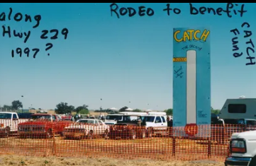 Hand-painted Thermometer billboard tracking fundraising progress